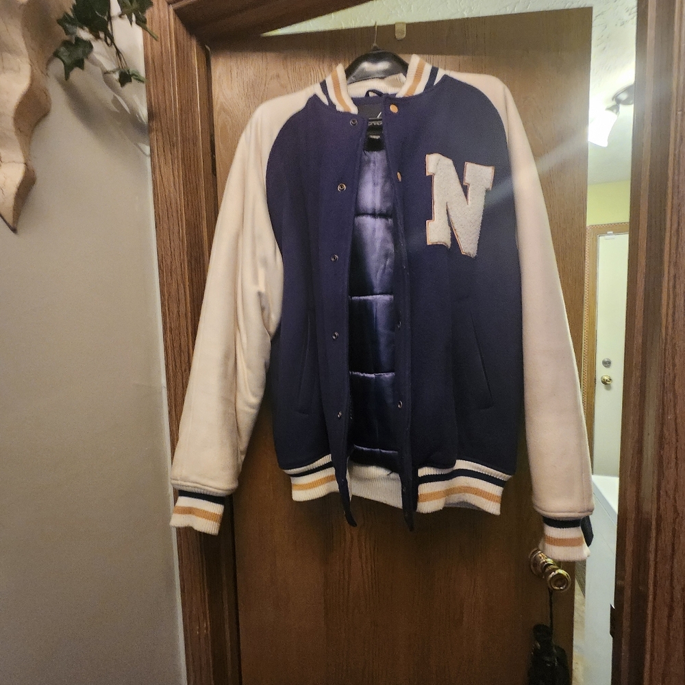 ELF Navy and Cream Varsity Jacket